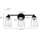 Abilene 3 Light 21.75 inch Cottage White Vanity Light Wall Light